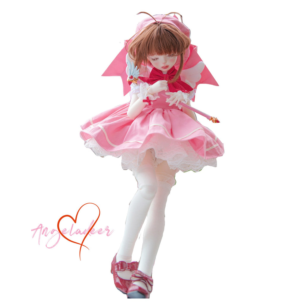 1/4MSD BJD Doll Clothes Magic Girl Battle Dress 6 Pcs Full Set Cosplay Outfit #2-