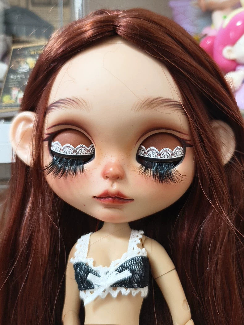 Handmade 1/6 BJD Doll With Clothes Eyes Reddish Hair Tan Skin Custom Blythe Doll