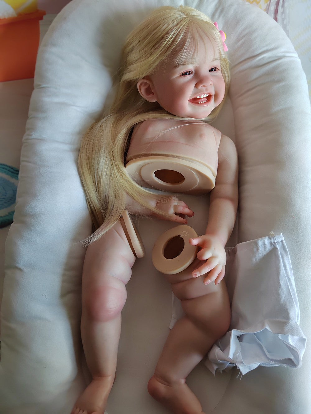 Custom Made 28inch Artist Painted Reborn Doll  Mila Kit Lifelike Girl Hand-Rooted Blonde Hair Gift