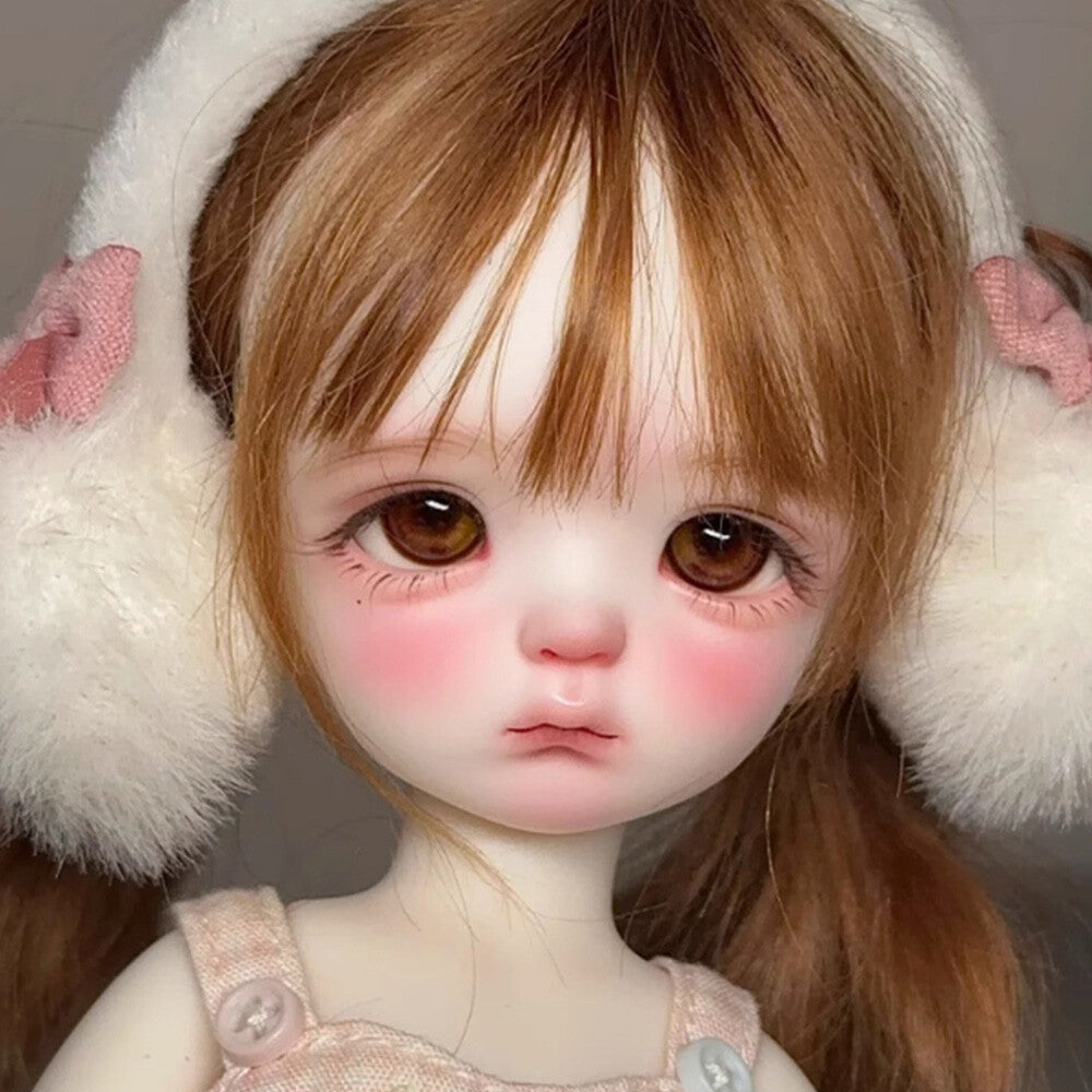 BJD Doll 1/6 Ball Jointed Resin Cute Pouting Girl Face Makeup Naked Doll Gifts
