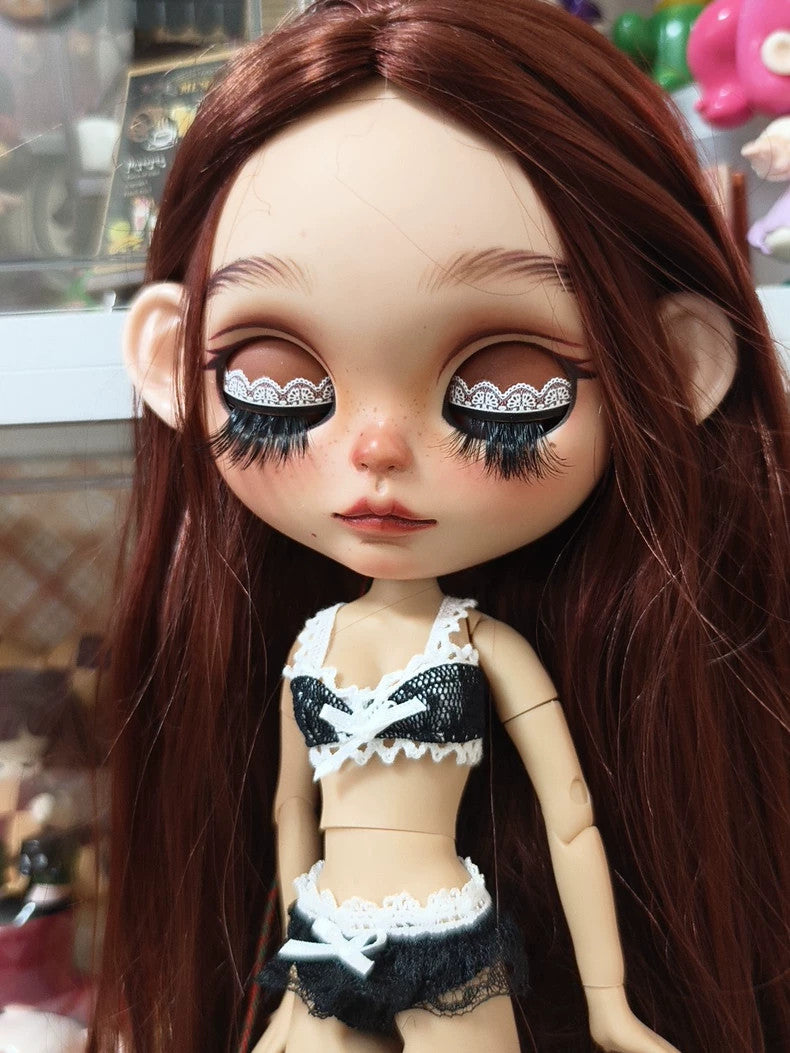 Handmade 1/6 BJD Doll With Clothes Eyes Reddish Hair Tan Skin Custom Blythe Doll