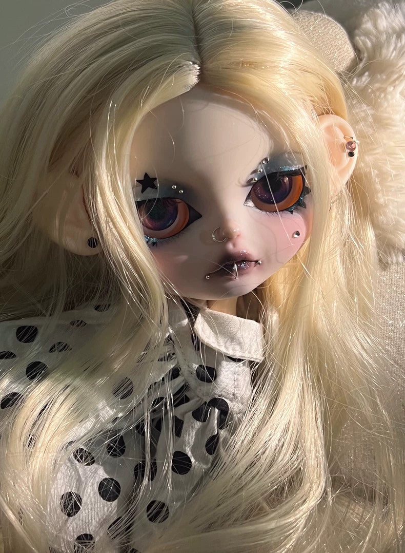 Blythe Doll Custom With Outfits Wigs Punk Girl Handmade 1/6 Doll BJD Female Gift