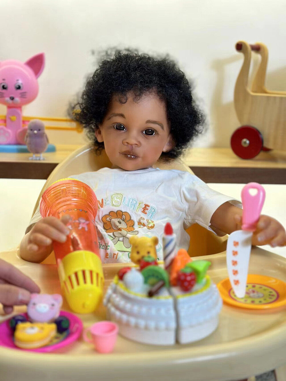 Custom Made Artist Genesis Painted 30" Realistic African Toddler Boy Girl Reborn Baby Doll Handmade Short Hair Gift