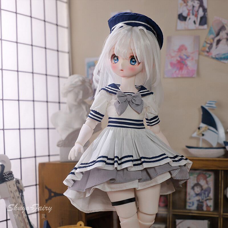 1/4 BJD Doll Resin Full Set/Bare Doll Cartoon Girl Eyes Face up Wig Handmade Toy