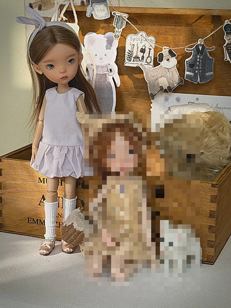 Full Set BJD Doll 1/6 Clothes Wig Face Makeup Eyes Resin Landoudou Girl Toy Gift