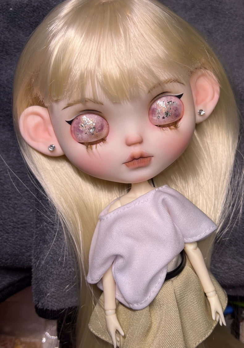 1/6 Blythe Doll Custom With Clothes Blonde Wig Girl YMY24 BJD Doll Handmade Gift