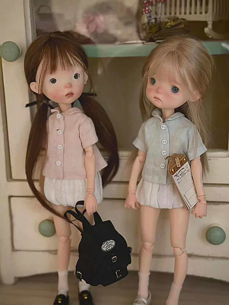 Twins BJD Doll 1/6 Full Set Clothes Wig Face Make UP Landoudou Girl Female Gift