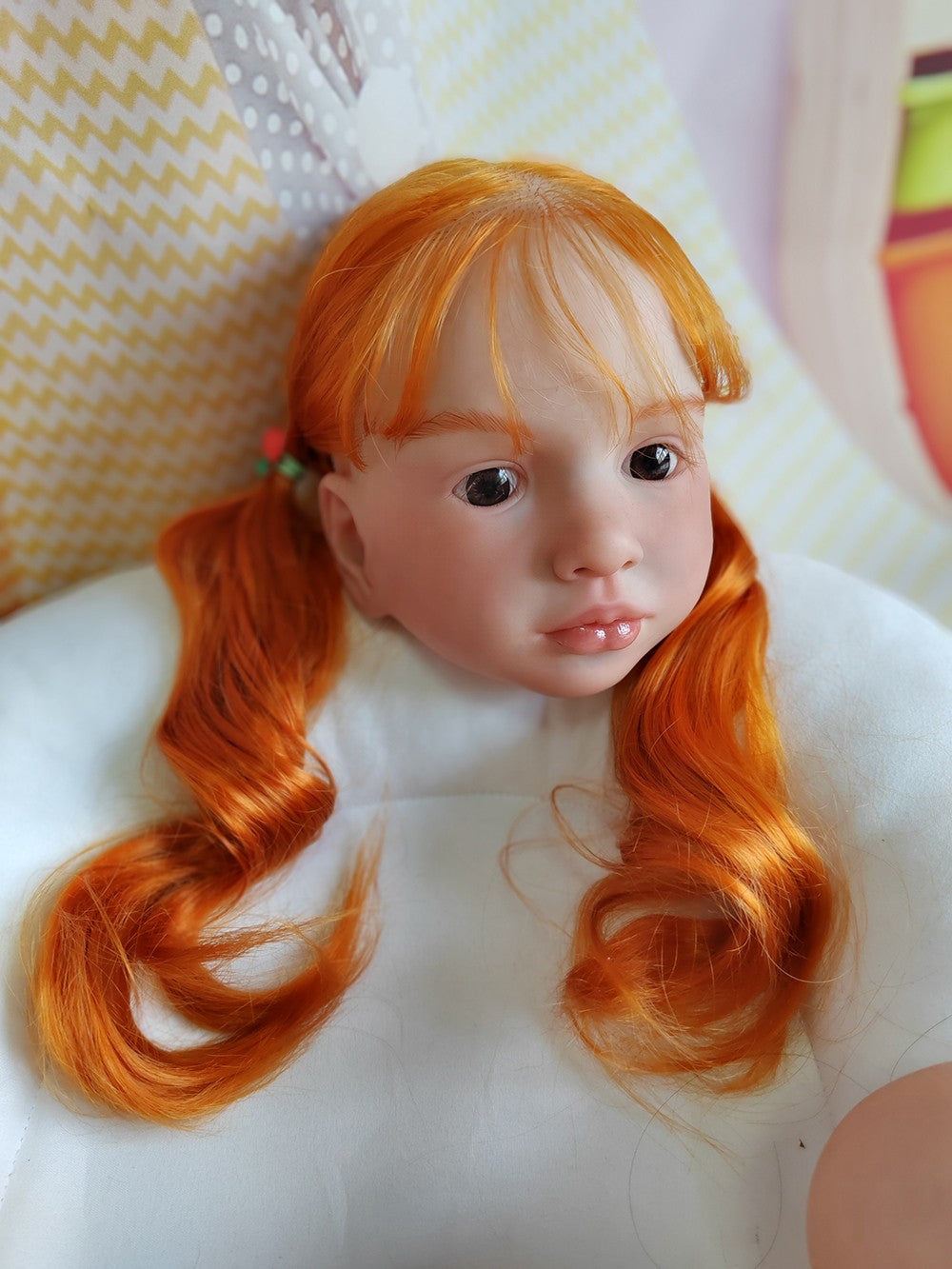 40inch Artist Painted Reborn Doll Kit Girl Toddler Hand-Rooted Orange Hair Toys