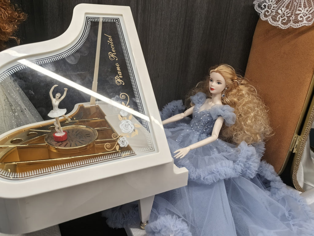 BJD Doll Clothes Blue Palace Veil Evening Dress For 1/6 Blythe BJD Doll OB24 22