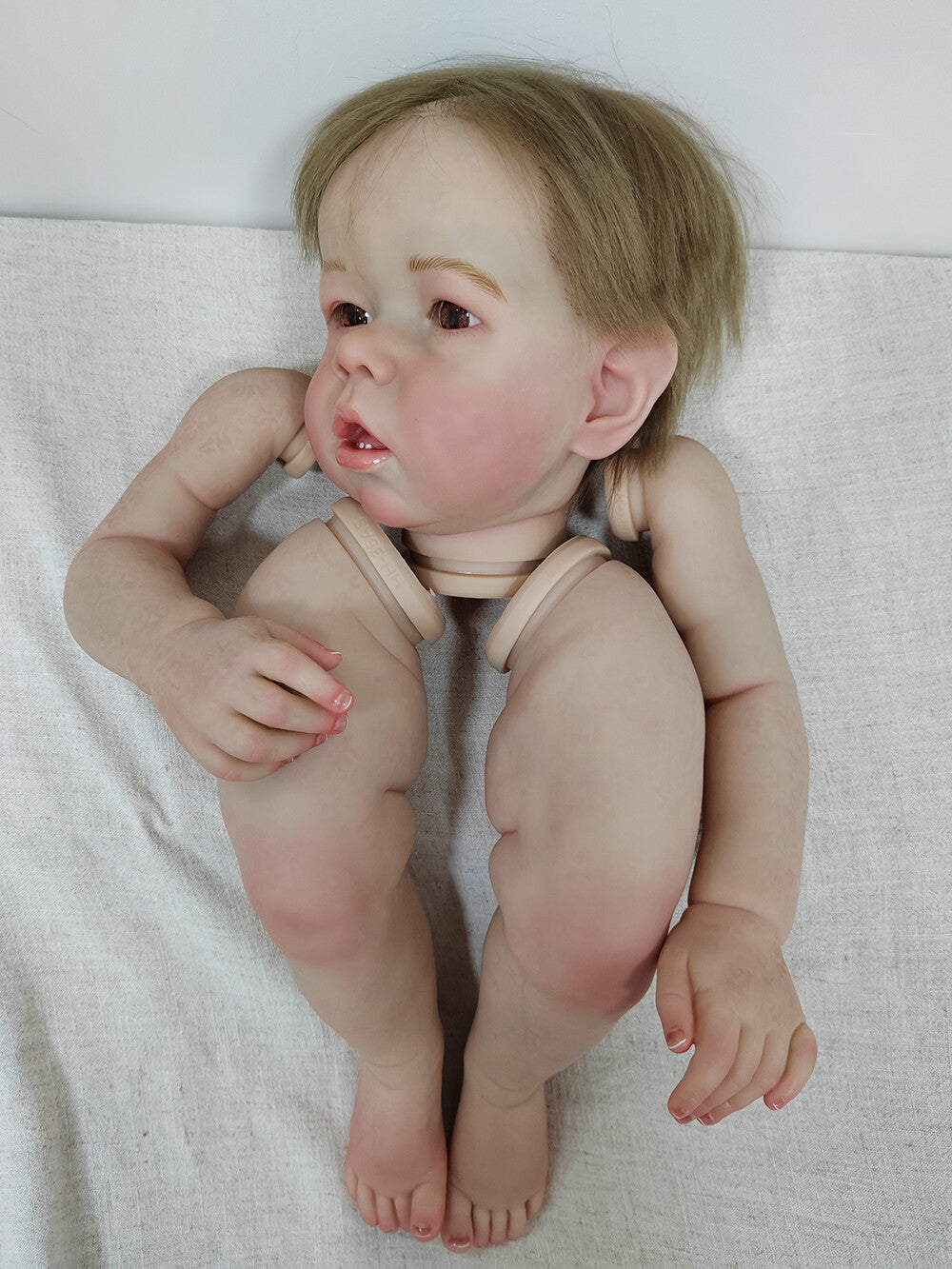 Custom Made Reborn Baby Liam 28in Reborn Doll Painted Kit Boy Toddler Liam Hand-Rooted Mohair Art Collect Toy-