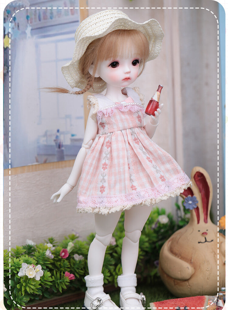 BJD 1/6 SD Dolls Lovely Girl Resin Ball Jointed Body + Eyes + Face Make up Wig