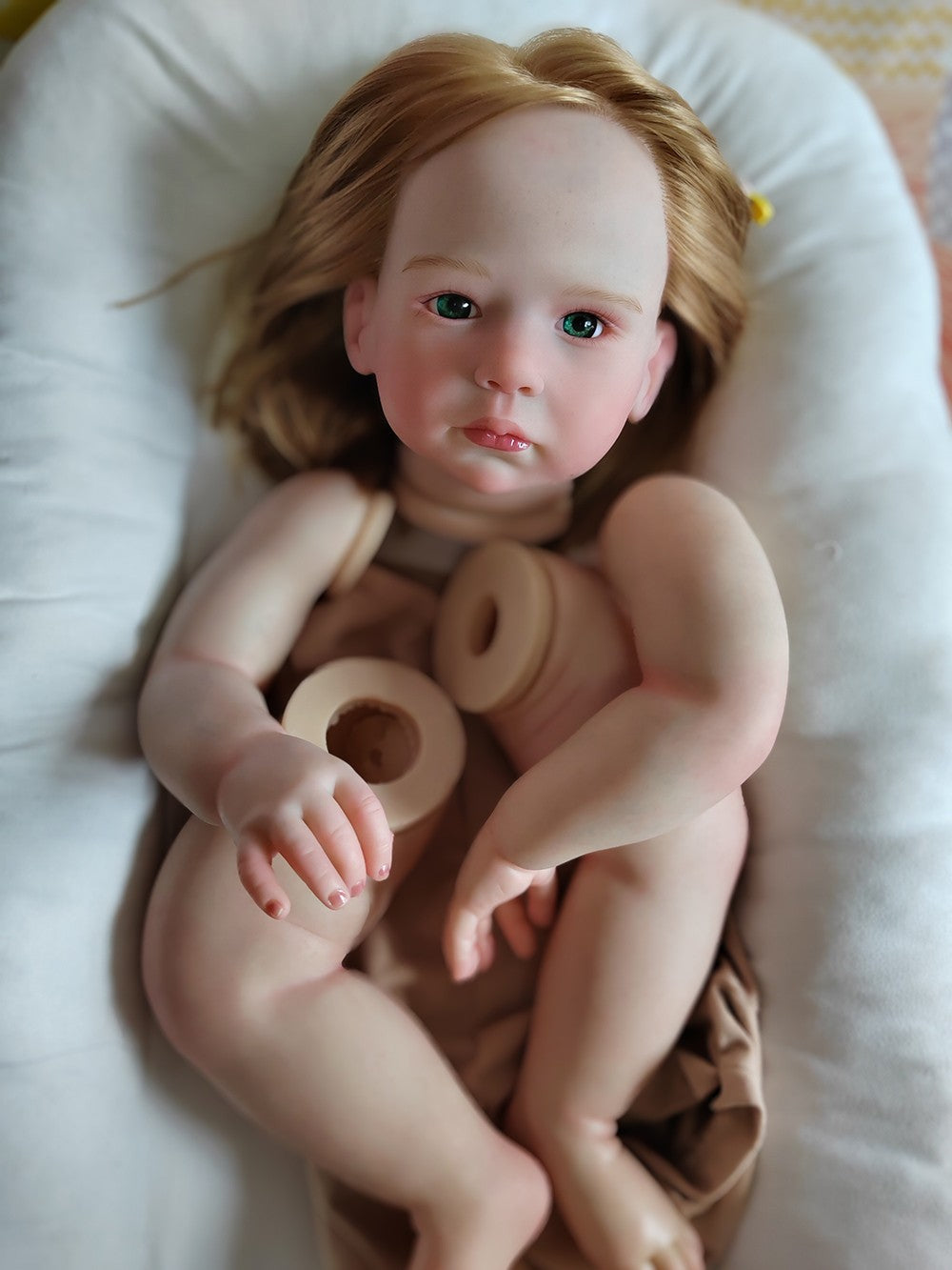 28in Painted Reborn Baby Doll Kit Girl Toddler Rooted Hair DIY Toy Handmade Gift