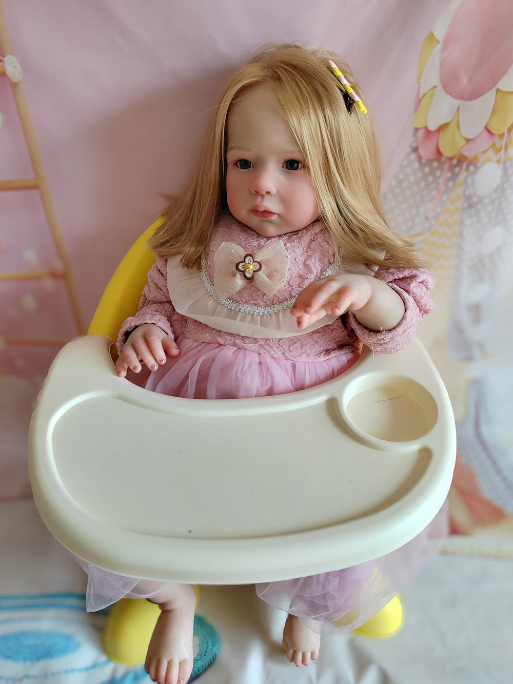 Custom Made 28inch Artist Genesis Painted Reborn Baby Doll Toddler Girl Hand-Rooted Hair XMAS GIFT