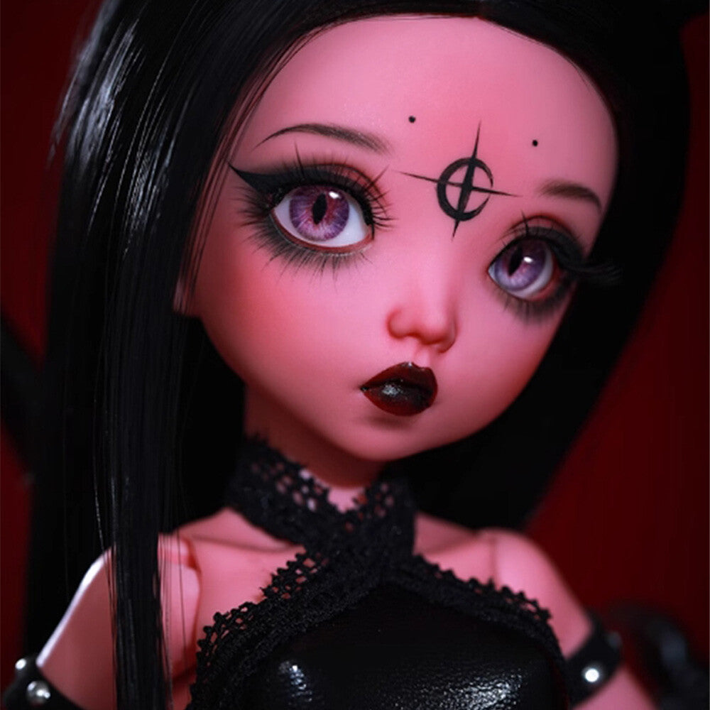 1/6 BJD Doll Ball SD Joint Demon Halloween Girl Facial Makeup Nude Doll Toy Gift-