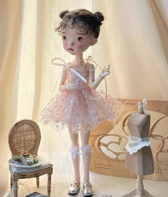 Full Set BJD Doll 1/6 Landoudou Face Make UP Wig Clothes Dress Shoes Girls Gift