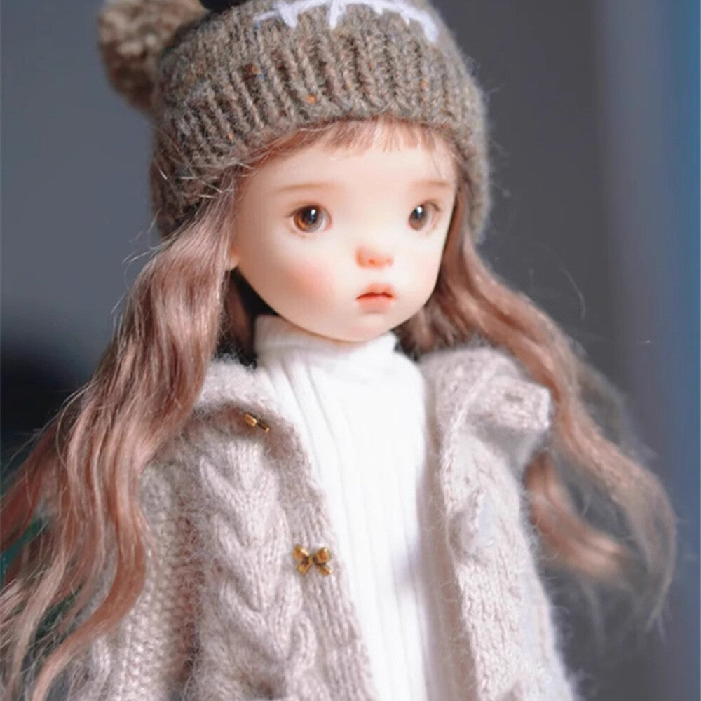 1/6 BJD Doll Special Blue Bean Cute Little Cloth Joint Resin Girl Handmade Gifts-