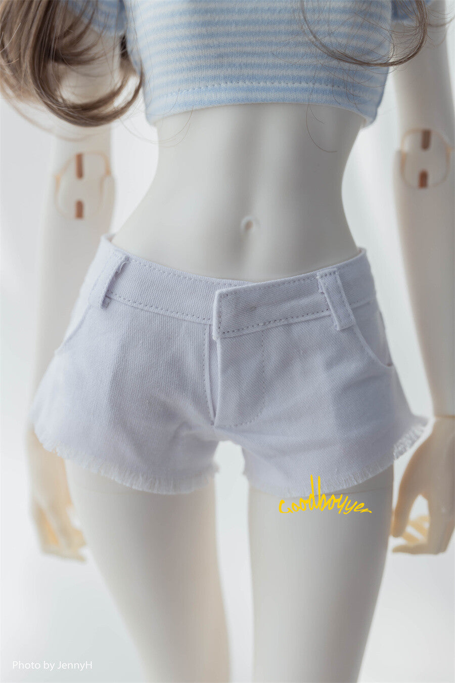 Custom 1/4 1/3 BJD Doll Clothes Denim Short Pants Black White Blue Shorts Belt Hot Girl