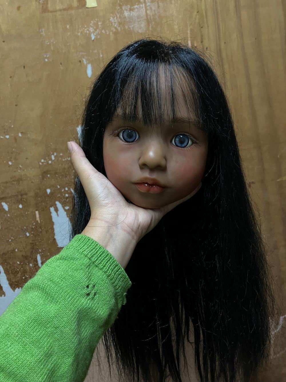 Custom Made Artist Genesis Painted 40in Painted Reborn Doll Kit Aloenka African American Cloth Body Parts Dark Skin Girl Toddler Rooted Hair