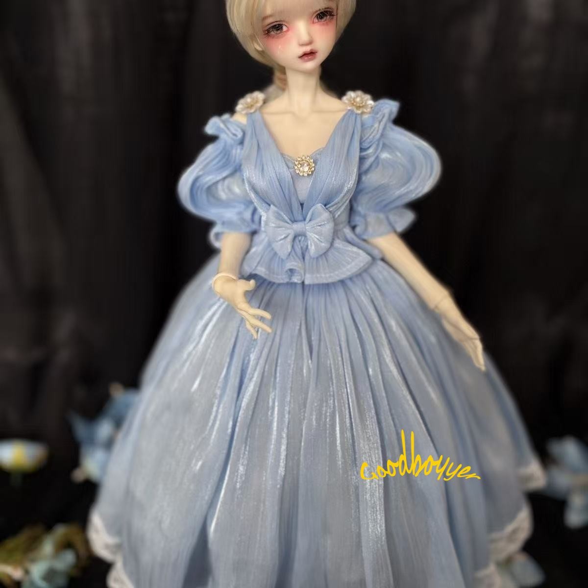 Sky Blue Lolita Long Dress Top + Skirt Clothes for 1/4 MSD BJD Doll DIKA AOD AF