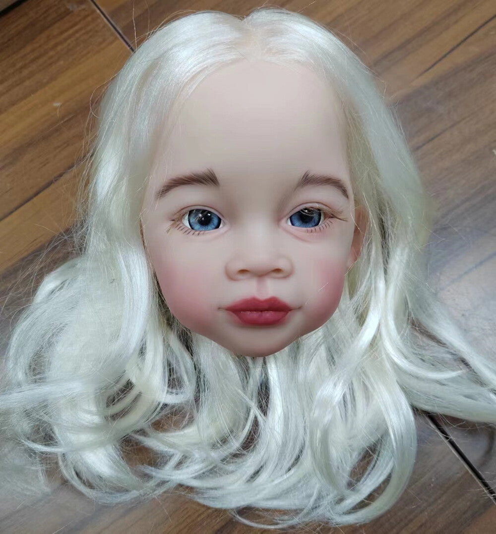 30In Artist Painted Reborn Baby Doll Kit Unassembled White Hair Toddler Girl Toy