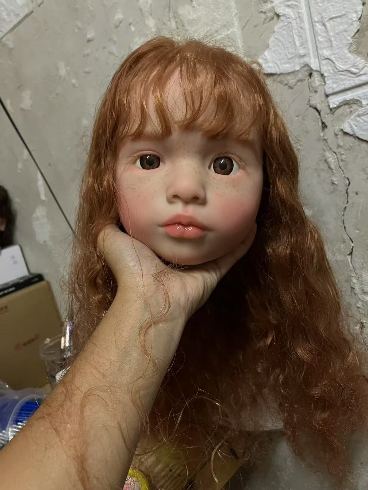 40" Painted Reborn Toddler Doll Kit Rooted Hair Freckles Girl Handmade Toys Gift-