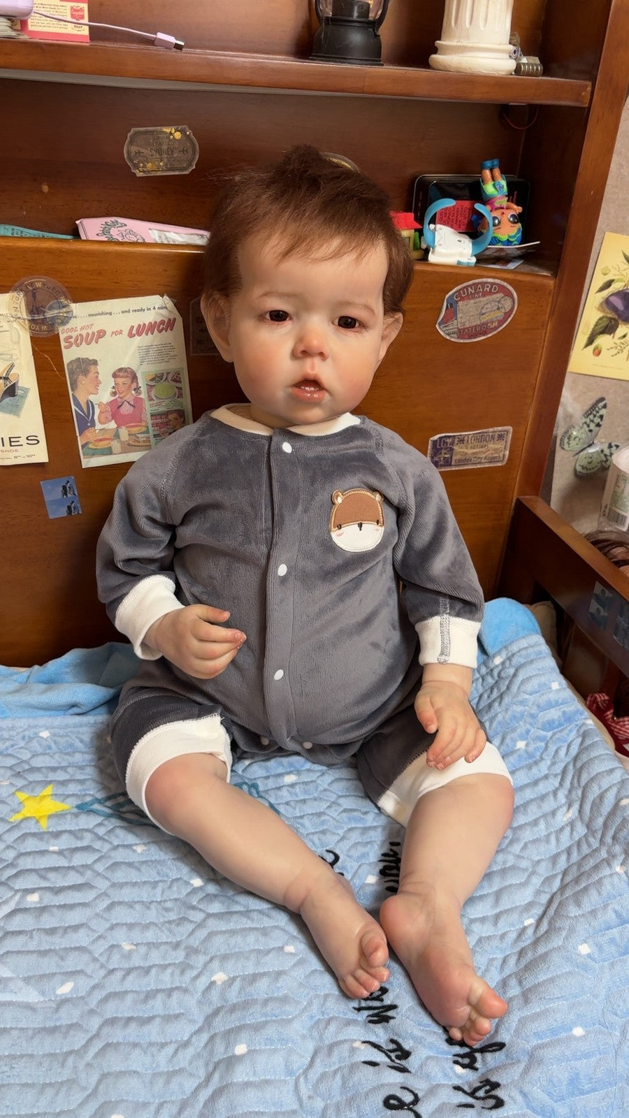 Custom Made Reborn Baby Lifelike 28In Reborn Baby Doll Toddler Boy Liam Hand-Rooted Mohair Kids Toy Gift-