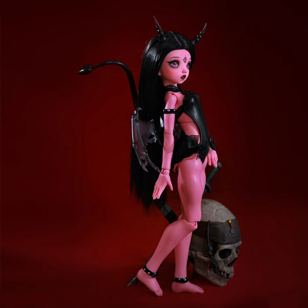 1/6 BJD Doll Ball SD Joint Demon Halloween Girl Facial Makeup Nude Doll Toy Gift-