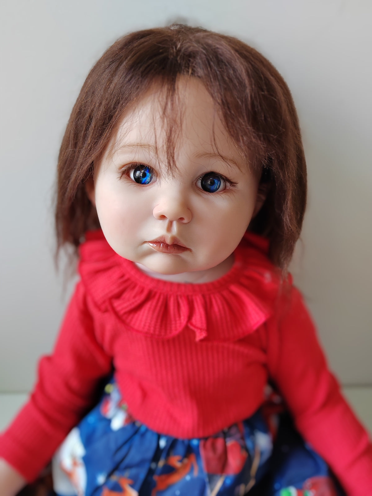 28inch Lifelike Girl Toddler Reborn Baby Doll Rooted Mohair Shiny Eyes XMAS GIFT