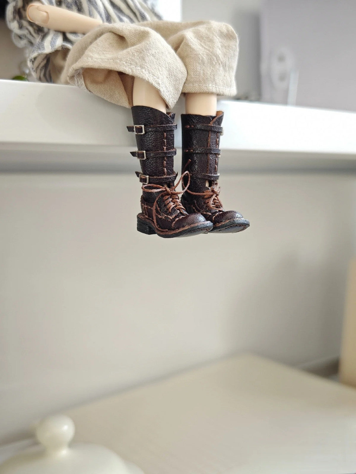 1/6 Blythe BJD Doll Retro Buckle Boots Doll Shoes ob24 ob22 Doll Accessories Toy