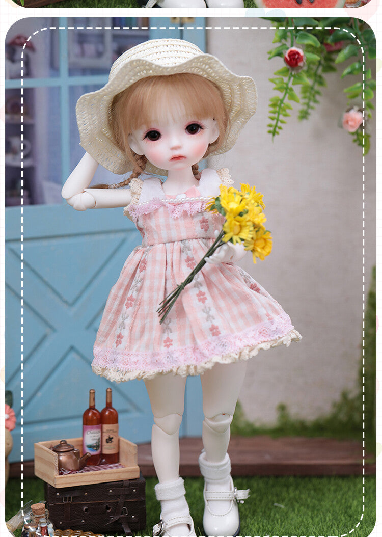 BJD 1/6 SD Dolls Lovely Girl Resin Ball Jointed Body + Eyes + Face Make up Wig