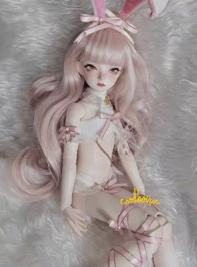 1/6 1/4 1/3 BJD Rabbit Clothes Doll Sexy Bunny Girl Outfit White+Pink DIKA LUTS