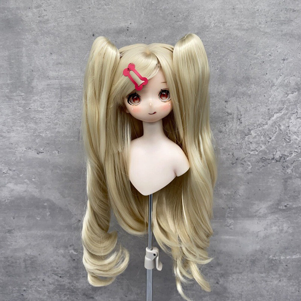 Yutotue Dolls Wigs with Bangs and Two Ponytail for 1/3 1/4 1/6 BJD Doll DIY Toy-