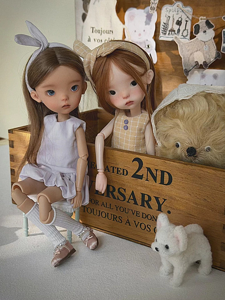 Full Set BJD Doll 1/6 Clothes Wig Face Makeup Eyes Resin Landoudou Girl Toy Gift