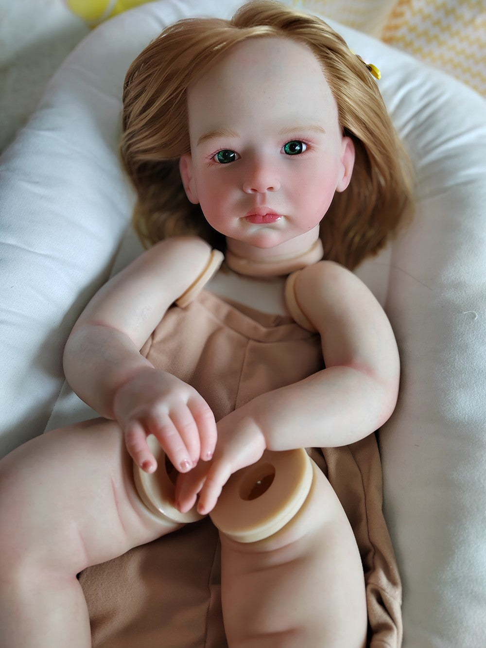 28in Painted Reborn Baby Doll Kit Girl Toddler Rooted Hair DIY Toy Handmade Gift