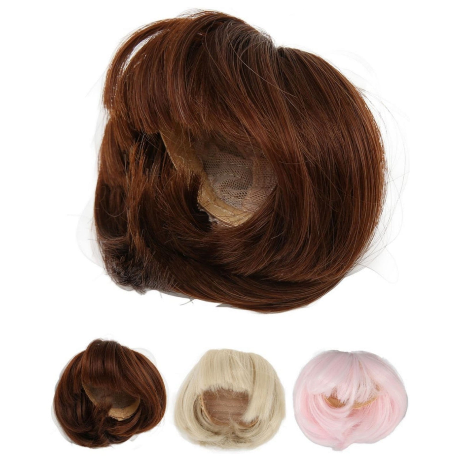 New 1/6 1/4 1/3 BJD SD Doll Short Wig Soft with Neat Bang Ball Jointed Doll Hair