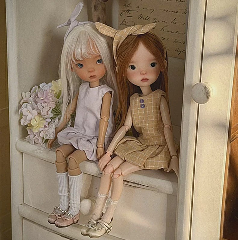 Full Set BJD Doll 1/6 Clothes Wig Face Makeup Eyes Resin Landoudou Girl Toy Gift