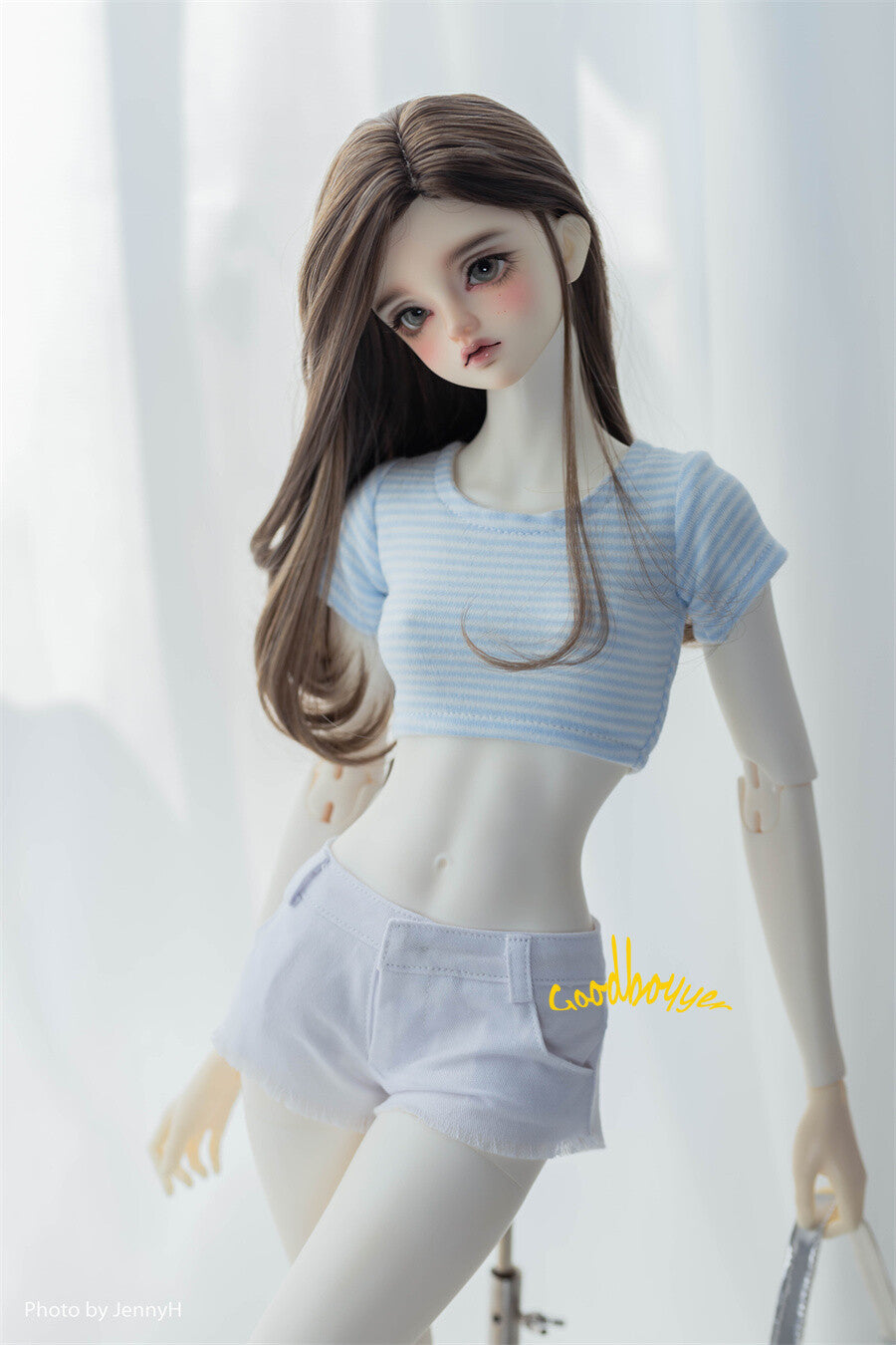 Custom 1/4 1/3 BJD Doll Clothes Denim Short Pants Black White Blue Shorts Belt Hot Girl