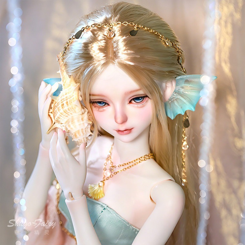 Full Set 1/4 Nude BJD Doll Resin Joint Mermaid Girl Exquisite Face Makeup Toy