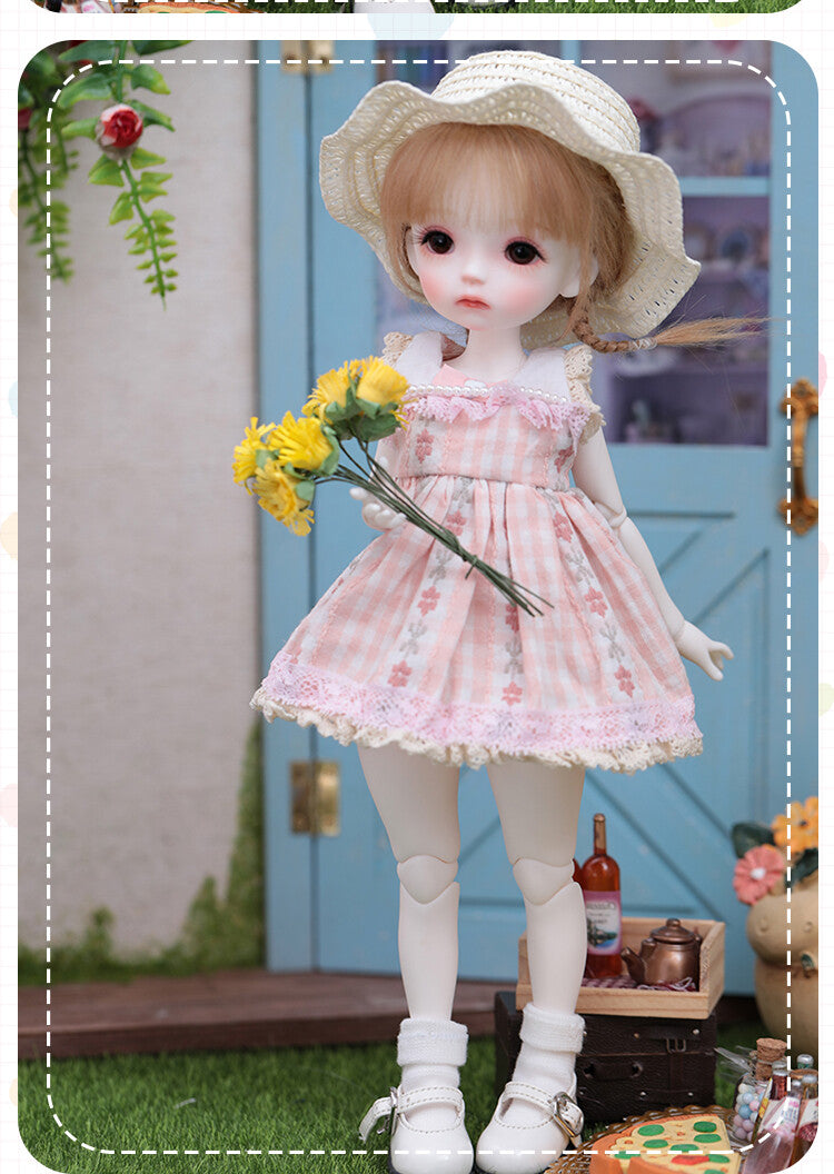 BJD 1/6 SD Dolls Lovely Girl Resin Ball Jointed Body + Eyes + Face Make up Wig