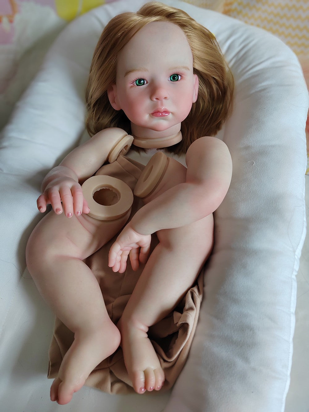 28in Painted Reborn Baby Doll Kit Girl Toddler Rooted Hair DIY Toy Handmade Gift