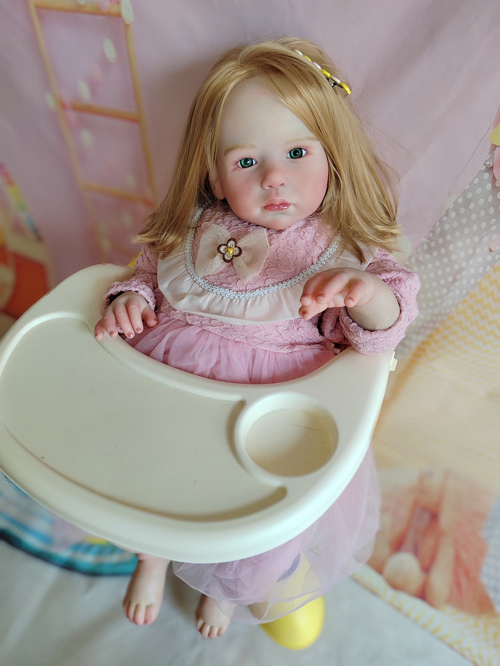 Custom Made 28inch Artist Genesis Painted Reborn Baby Doll Toddler Girl Hand-Rooted Hair XMAS GIFT