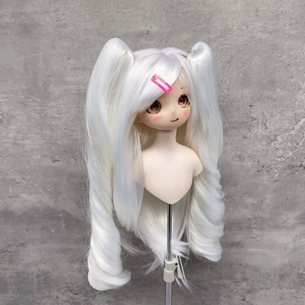 Yutotue Dolls Wigs with Bangs and Two Ponytail for 1/3 1/4 1/6 BJD Doll DIY Toy-