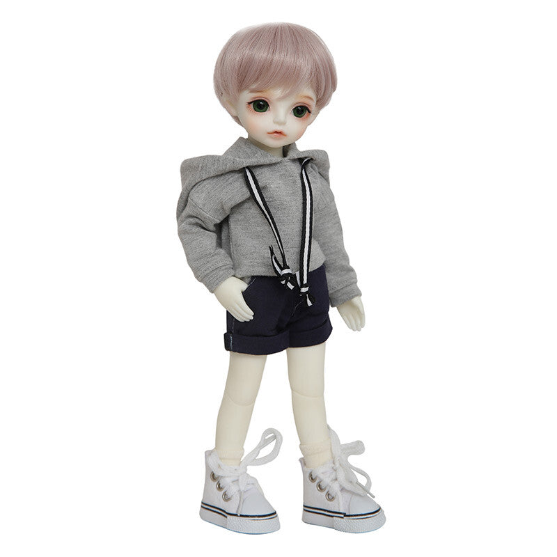 BJD 1/6 Mini SD Doll Resin Boy Free Face Make up + Eyes Wig Clothes TOY FULL SET-