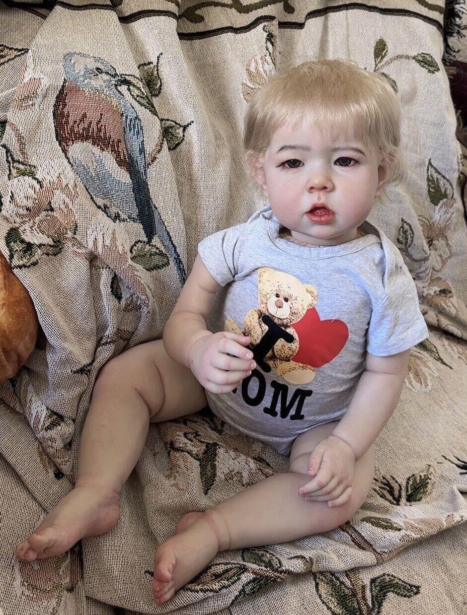 Custom Made 28" Liam Realistic Reborn Baby Doll Liam Hand-Rooted Mohair Toddler Boy Art Toys Gift