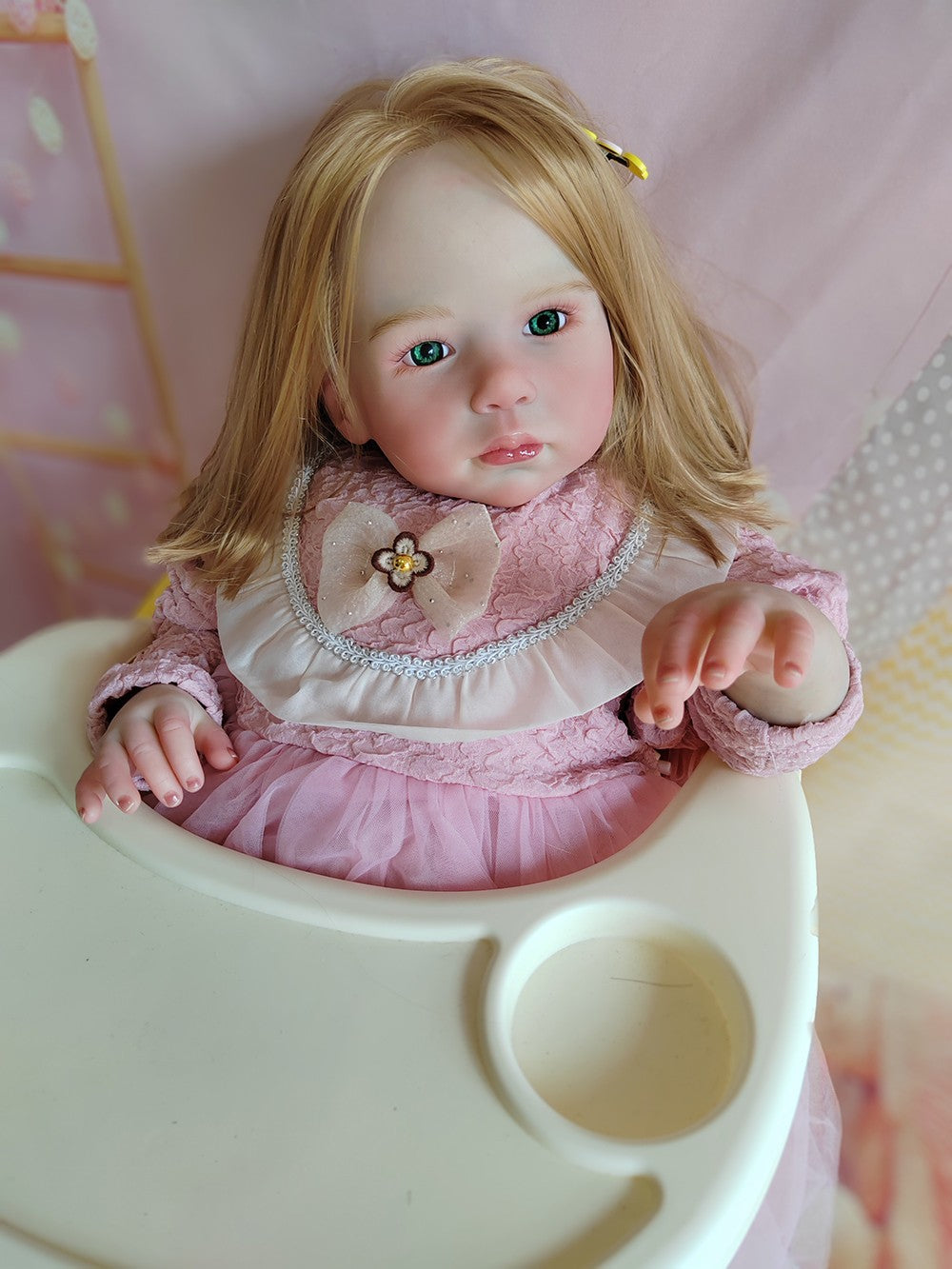 Custom Made 28inch Artist Genesis Painted Reborn Baby Doll Toddler Girl Hand-Rooted Hair XMAS GIFT