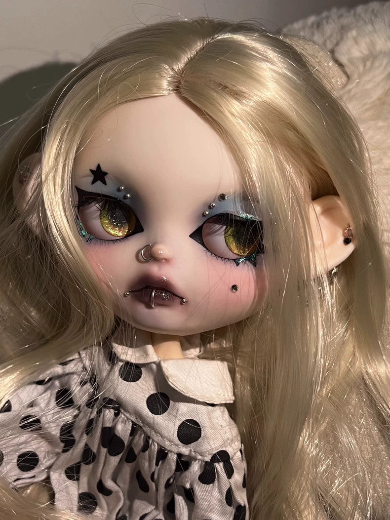 Blythe Doll Custom With Outfits Wigs Punk Girl Handmade 1/6 Doll BJD Female Gift