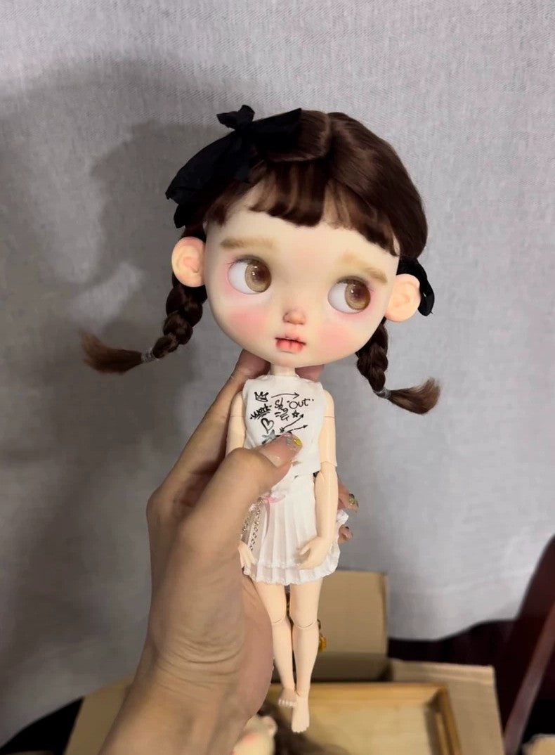 1/6 BJD Blythe Doll Wigs Landazz Hair Long Wavy Wig Soft Mohair Handmade DIY Toy