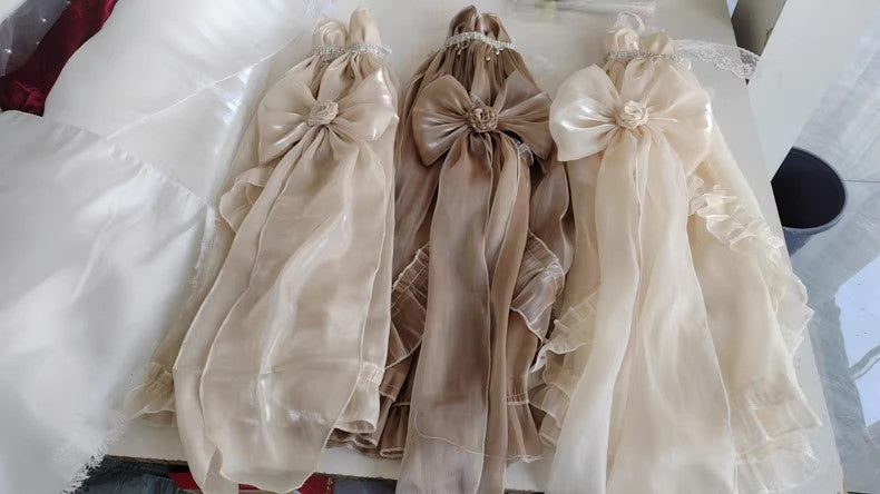 New Long Evening Dress Doll Clothes for 1/3 1/4 BJD Doll French Style Girl Women