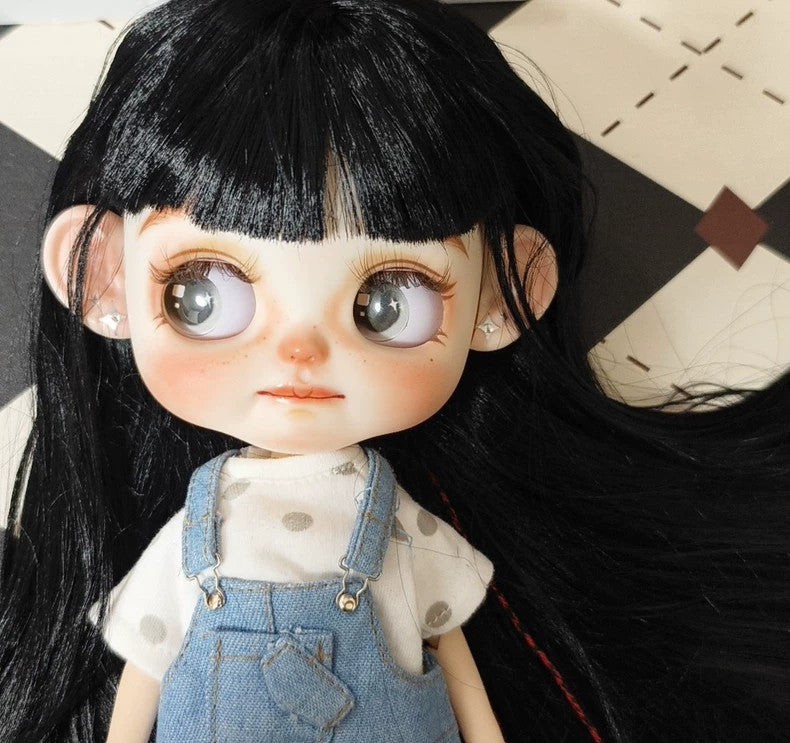 Blythe Doll Custom With Outfits Wig Freckles Girl Handmade 1/6 Doll BJD DIY Gift