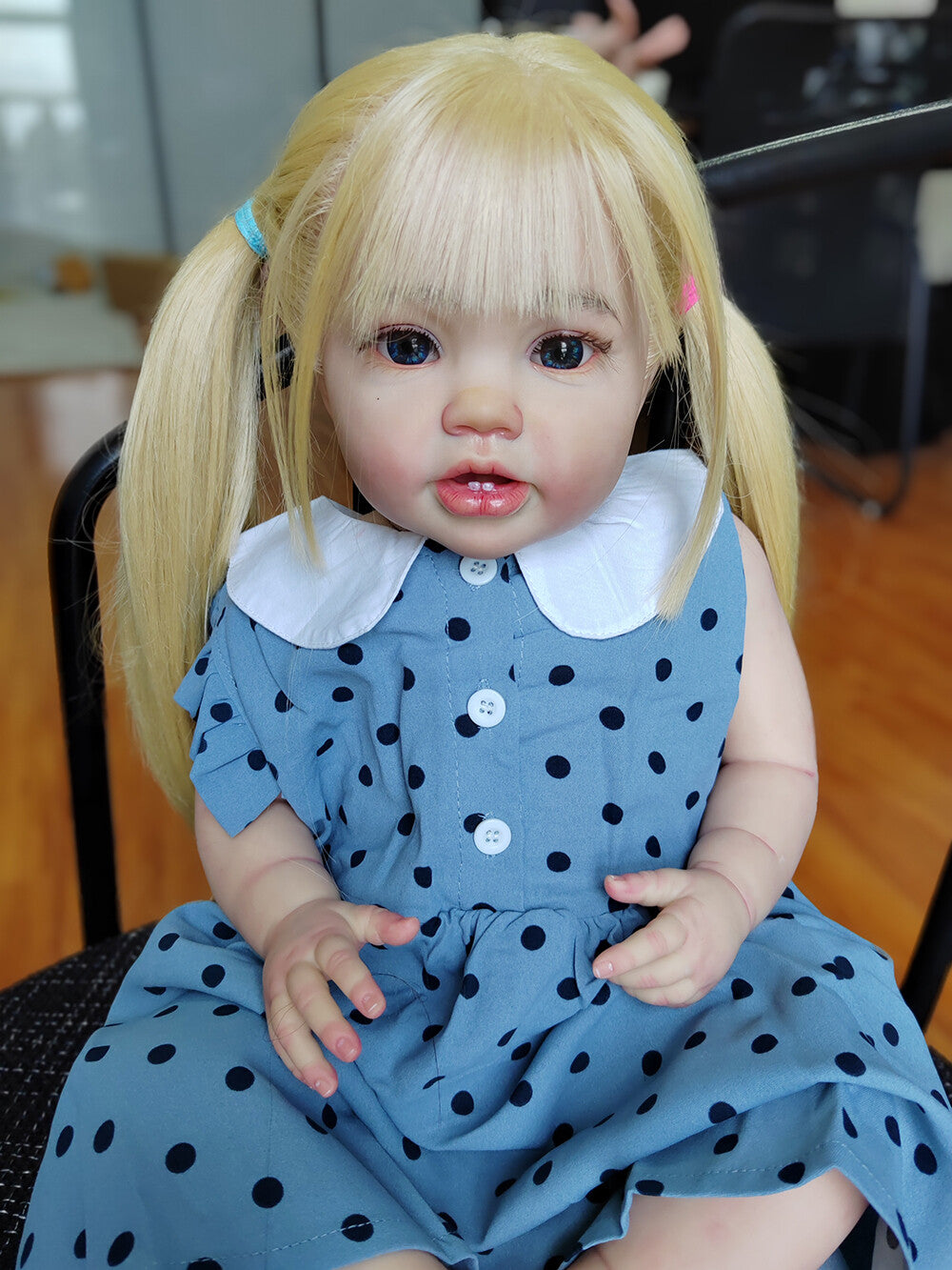 Custom Made 24inch Handmade Blonde Hair Real Toddler Girl Reborn Baby Doll Lottie Finished Doll